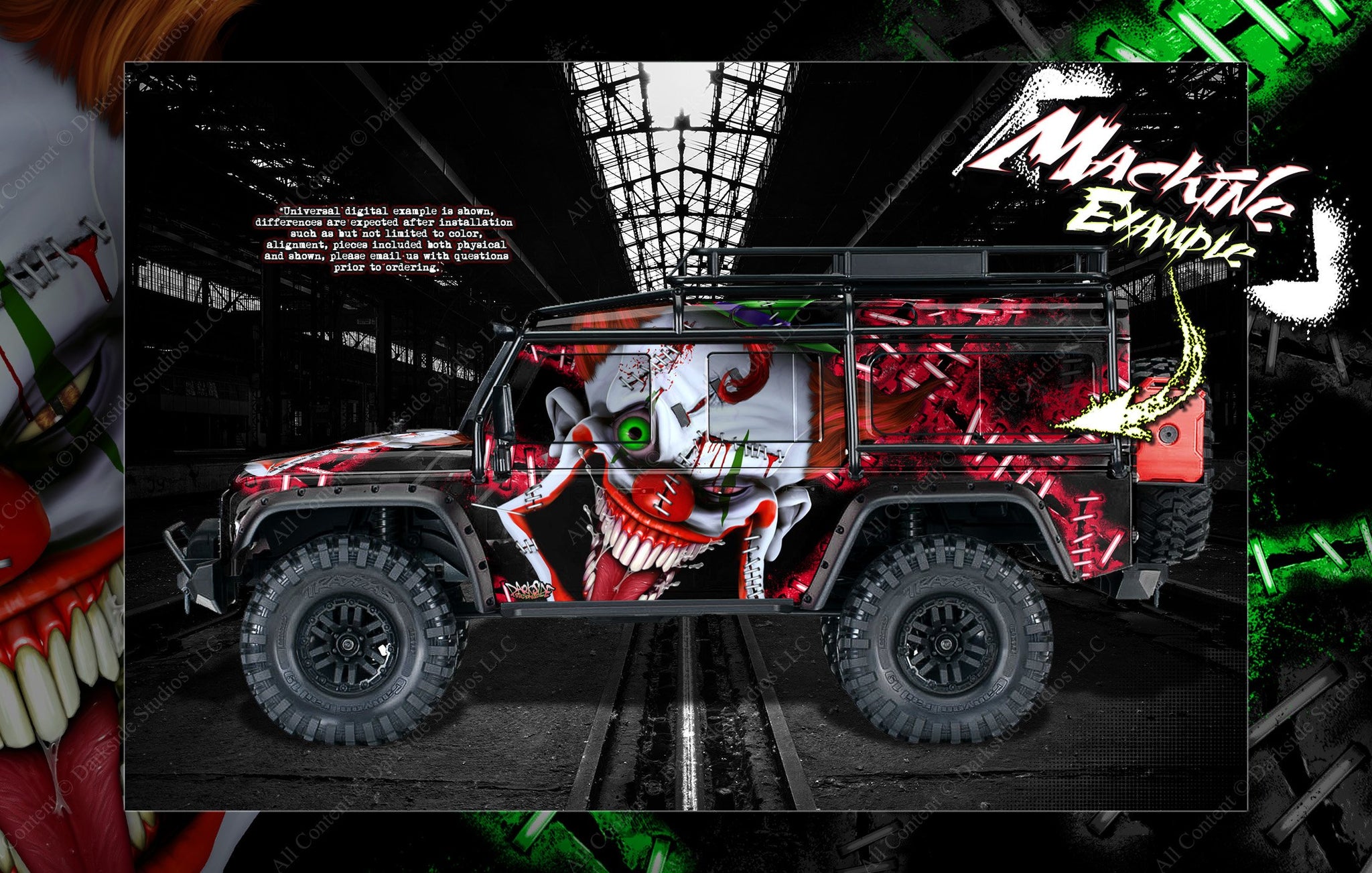 TRAXXAS TRX-4 GRAPHICS WRAP DECALS "STIFF UPPER LIP" FITS DEFENDER AND