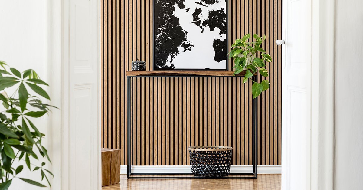 Acupanel Contemporary Oak Acoustic Wood Wall Panels - Hallway