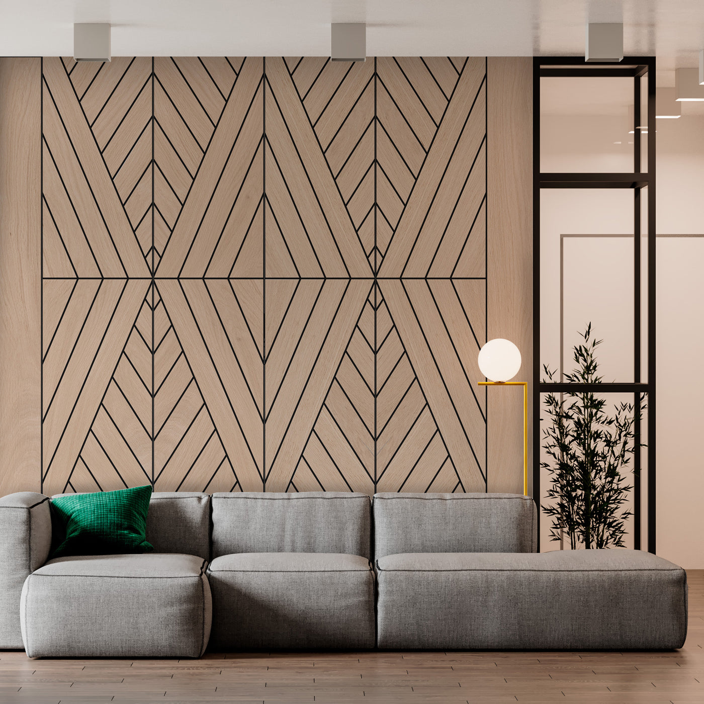 EDO Big Diamond Oak Decorative Wood Wall Panel