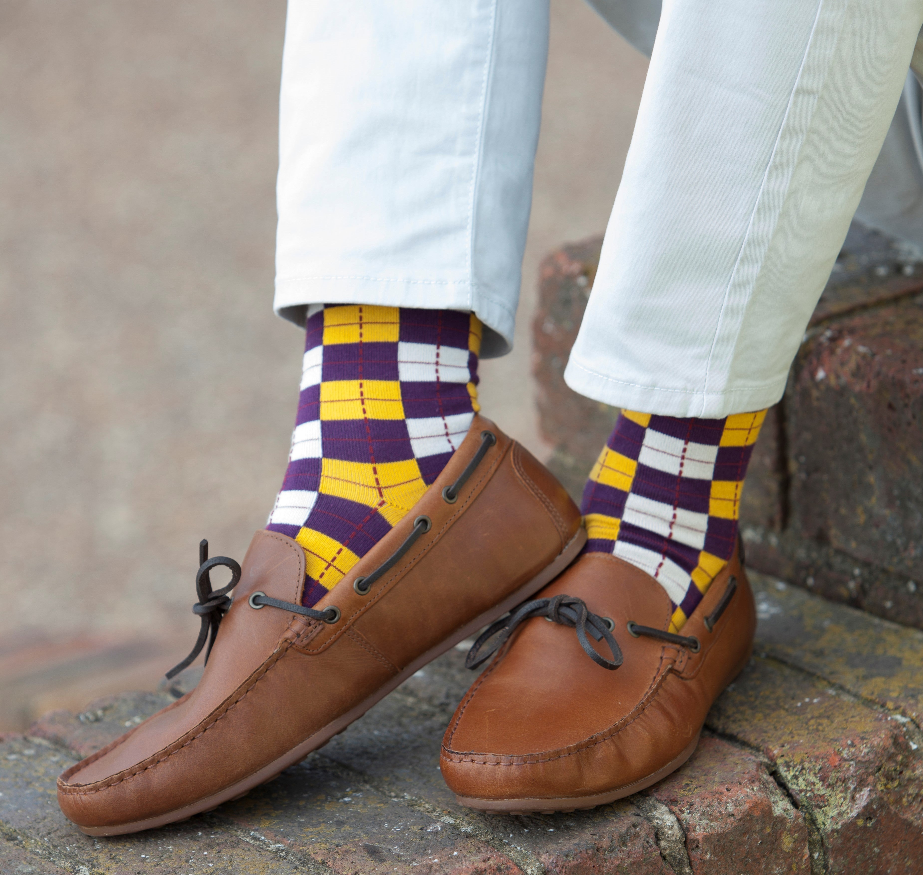 Colourful Checkmate black tie socks