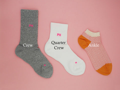 Comparison of different types of women's socks