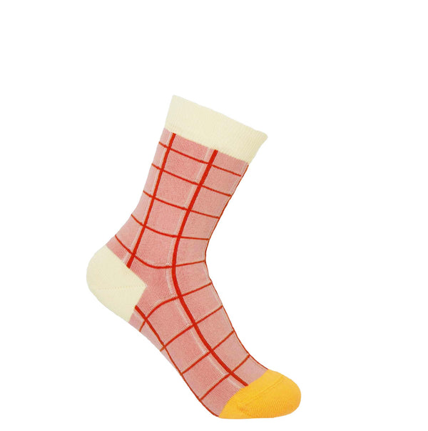 Grid Women's Socks - Pink