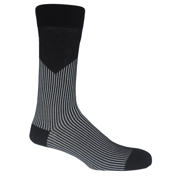 STRIPE socks (M/L) – black + natural