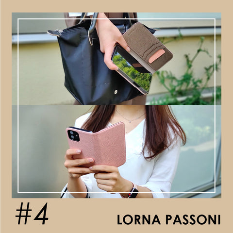 LORNA PASSONI 高級感がある上質レザーの手帳型ケース