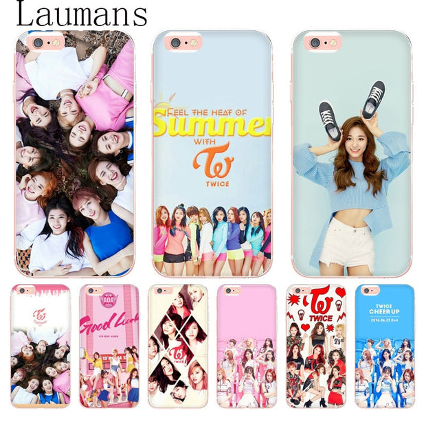 Laumans Twice Girl Group Coque Shell Phone Case For Apple Iphone 8 7 6 Charcoal Cases