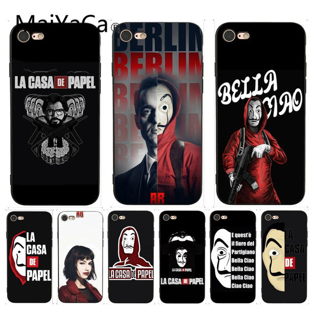 Maiyaca For Iphone 7 Case La Casa De Papel Tv Design Lovely Soft Phone Case For Iphone 7 6 X Case 6s 6plus 7 7plus 8 8plus X 5