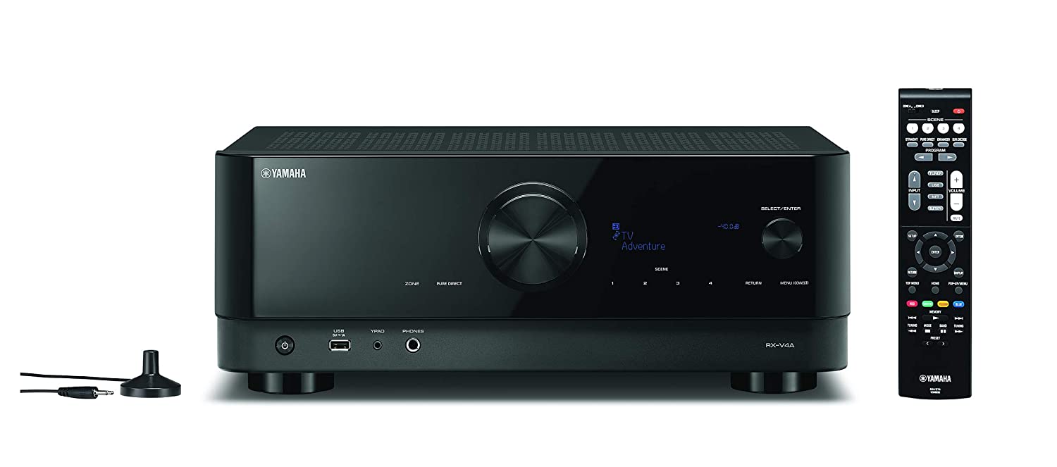 Yamaha RX-V4A 5.2-Ch Home Theater Receiver With 8K hdmi. Wi-Fi®, Bluetooth®, Apple AirPlay® 2, and Amazon Alexa Compatibility