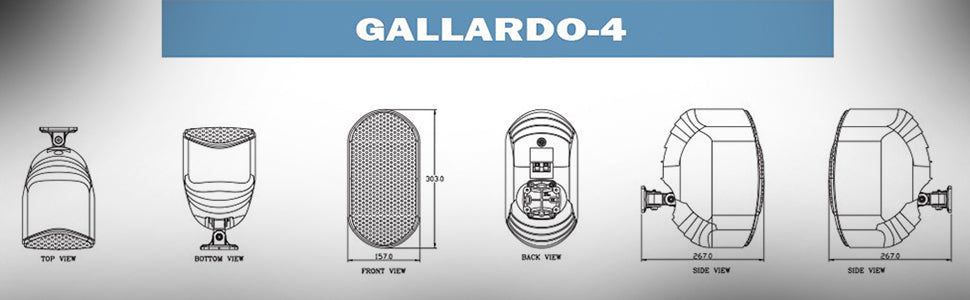 P Audio Gallardo-4 White 3-way Full Range Passive Bass Reflex Speakers - Pair