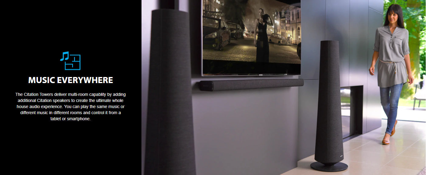 Harman Kardon Citation Towers Powered Floor-standing Stereo Speakers With Built-in Google Assistant and Chromecast