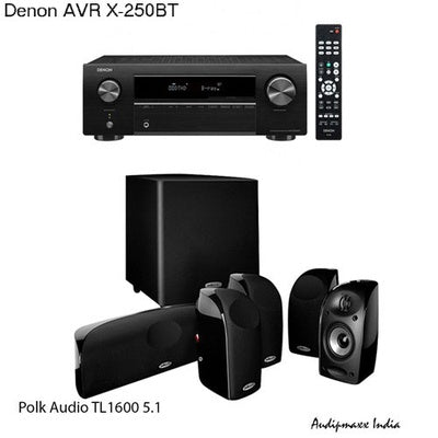 Denon Avr X250 Bluetooth Avr With Polk Audio Blackstone Tl-1600 Home Cinema Speakers