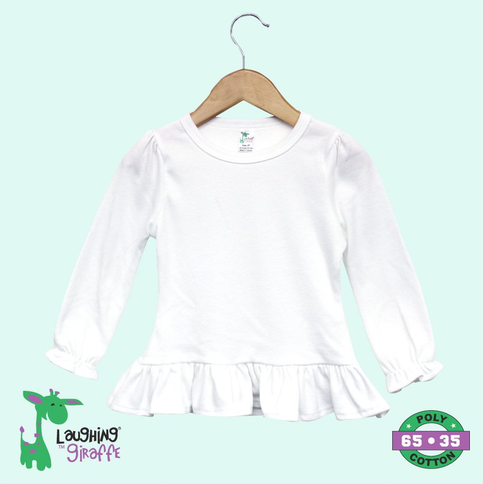 Toddler Ruffles T-Shirt L S - White