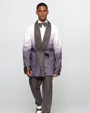 Gradient Waist Length Robe - Grayscale Image Consulting