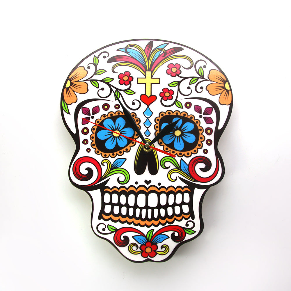 Wonderlijk Sugar Skull Wall Clock Modern Design Dia De Los Muertos Day of the VU-52