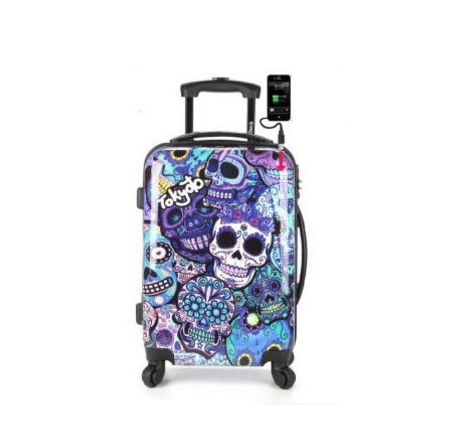 skull suitcases luggage