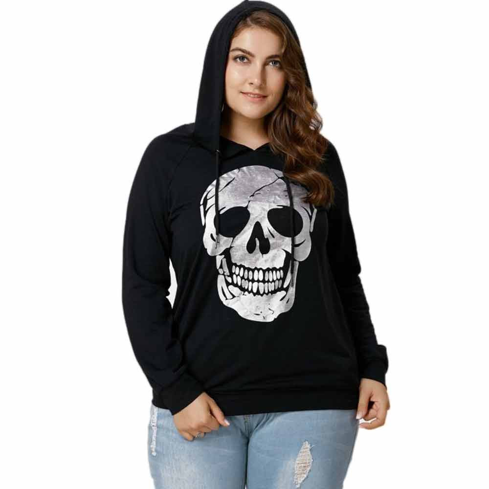 plus size skull hoodie