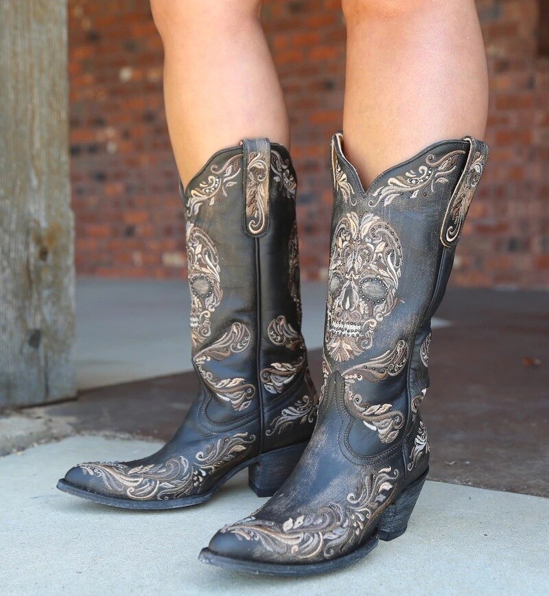 sugar skull boots for sale