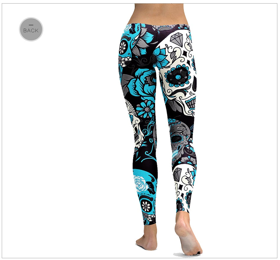 Sugar Skull Women Leggings Sugar 3D Printed Leggings – Awesome Skulls