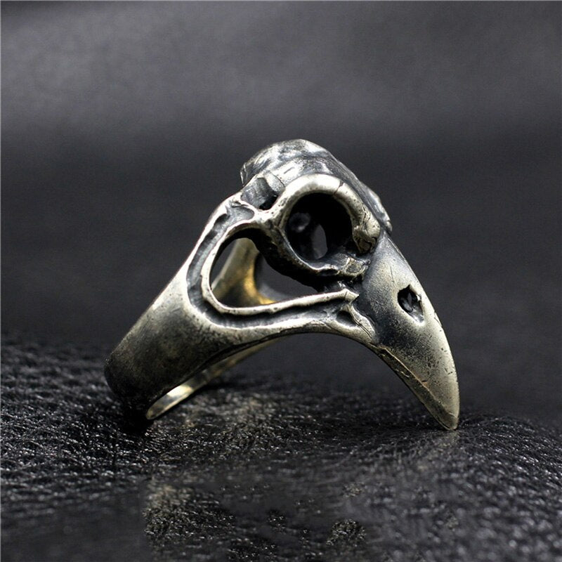 Solid 925 Sterling Silver Jewelry Skull Bird Rings For Men Antique Ret ...