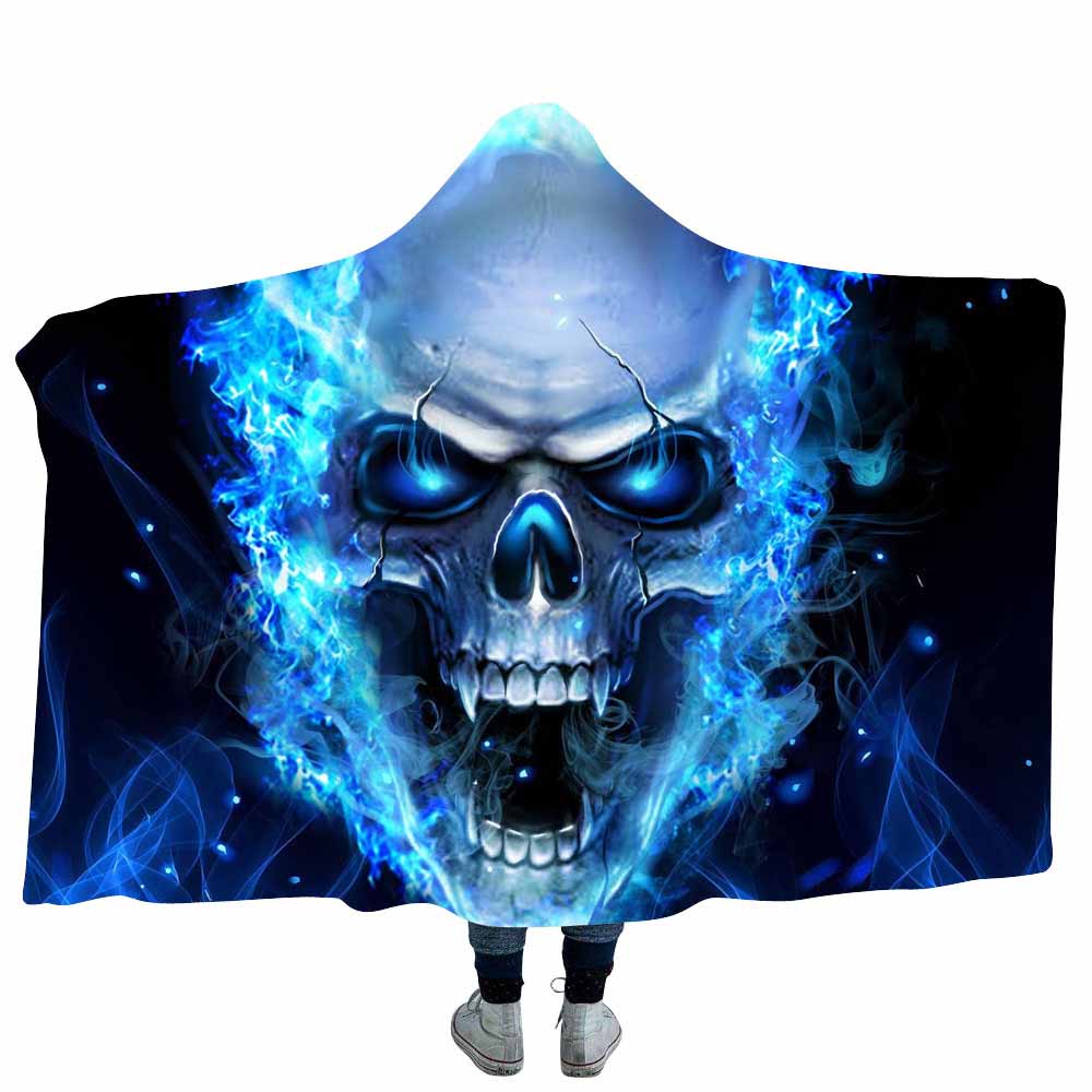 hooded 3d skull print trippy hoodie