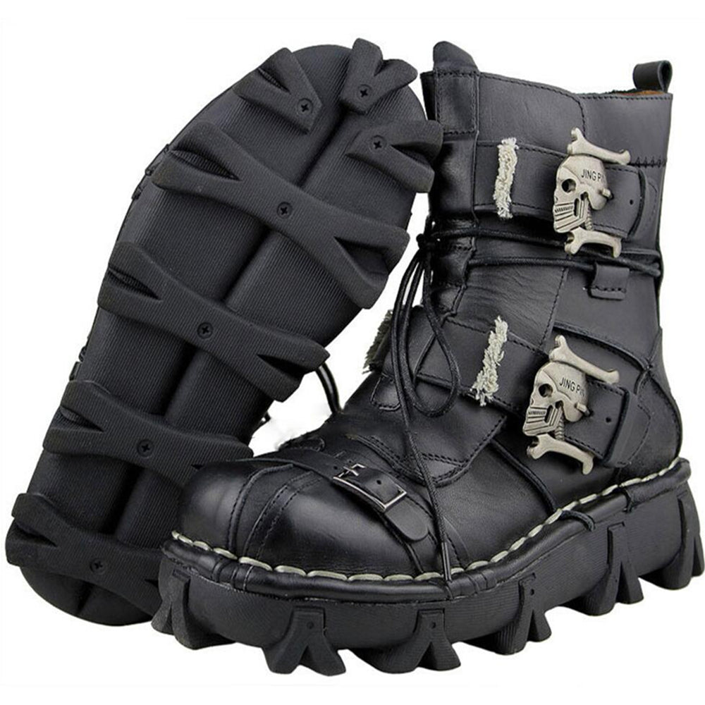 skull motorcycle boots