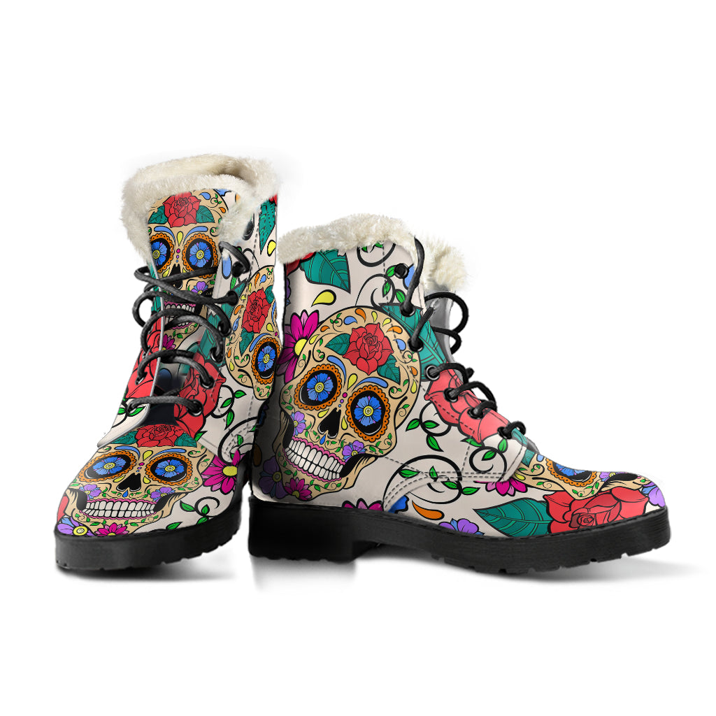 Sugar skull Women's boots for winter – Awesome Skulls