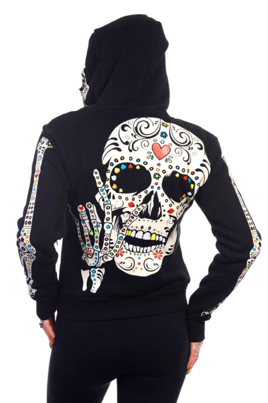 Apparel Sweats New Collection Sweatshirts Sugar Skull Gothic Hoodie ...