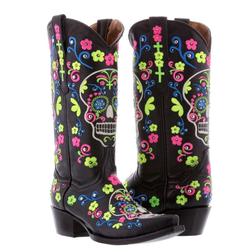 sugar skull cowgirl boots