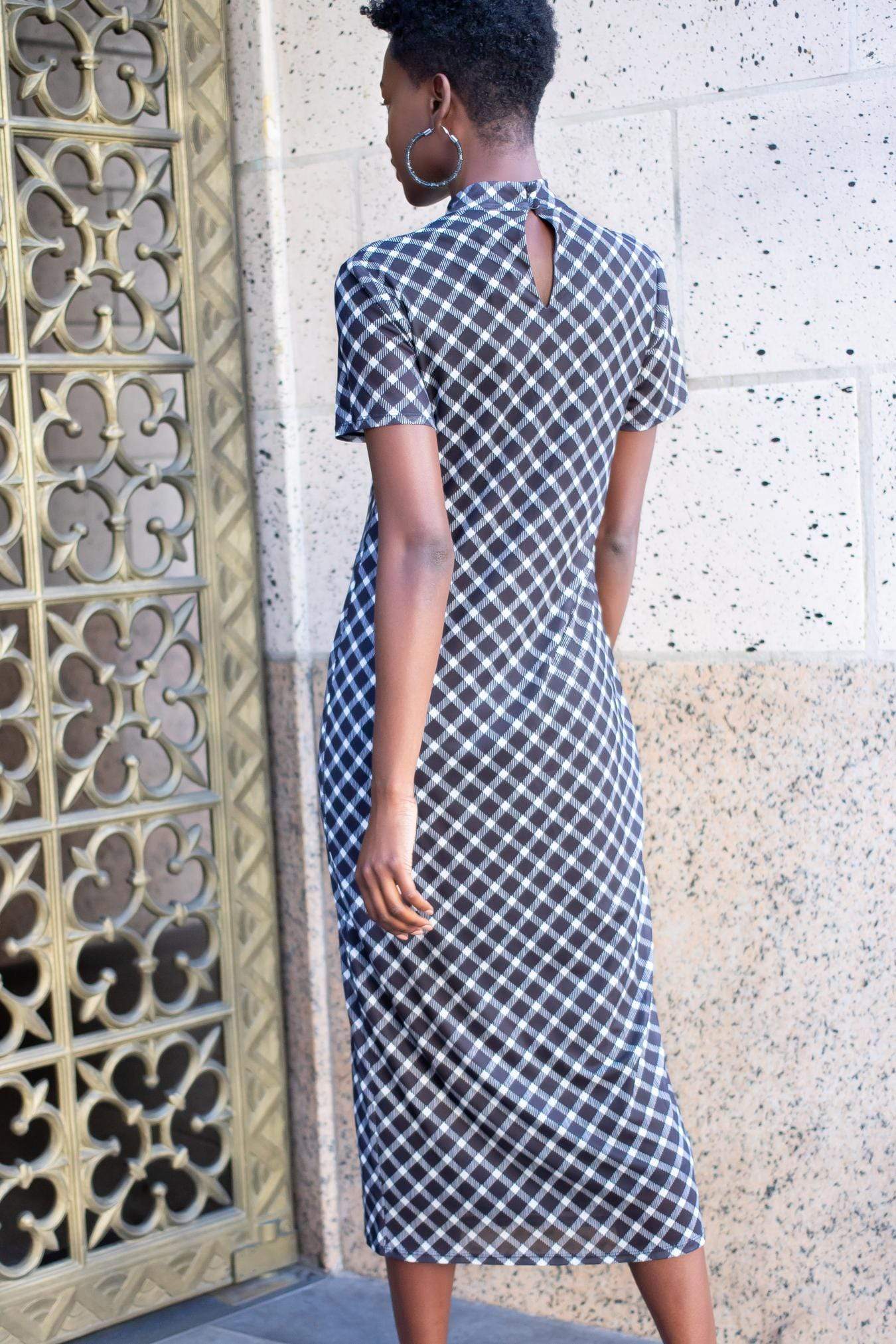 Mock Neck Midi Dress