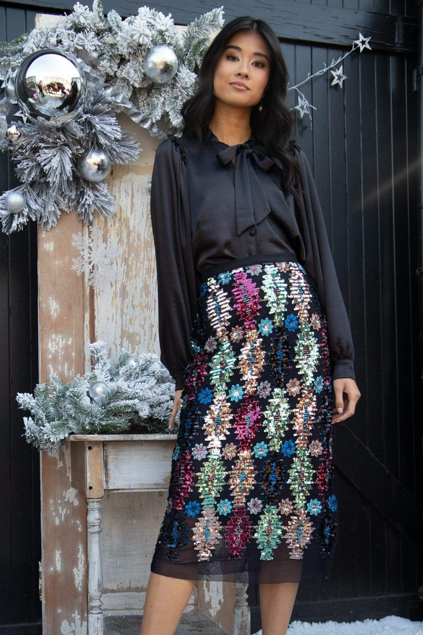 Tribal Shine Midi Skirt – Eva Franco