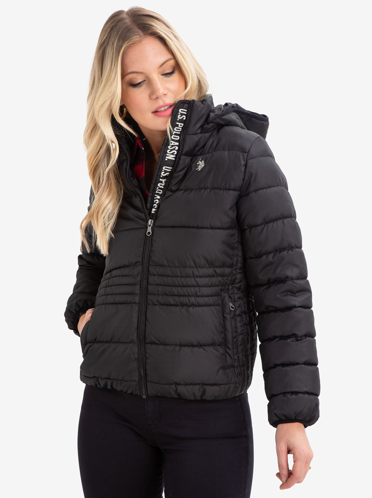 women's polo puffer jacket