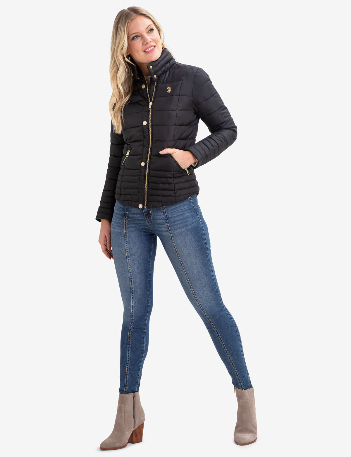 polo puffer jacket women's