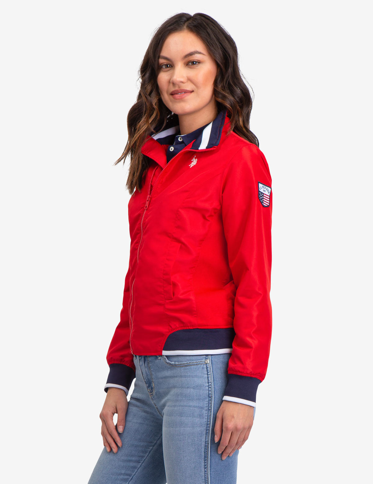 red polo jacket women's