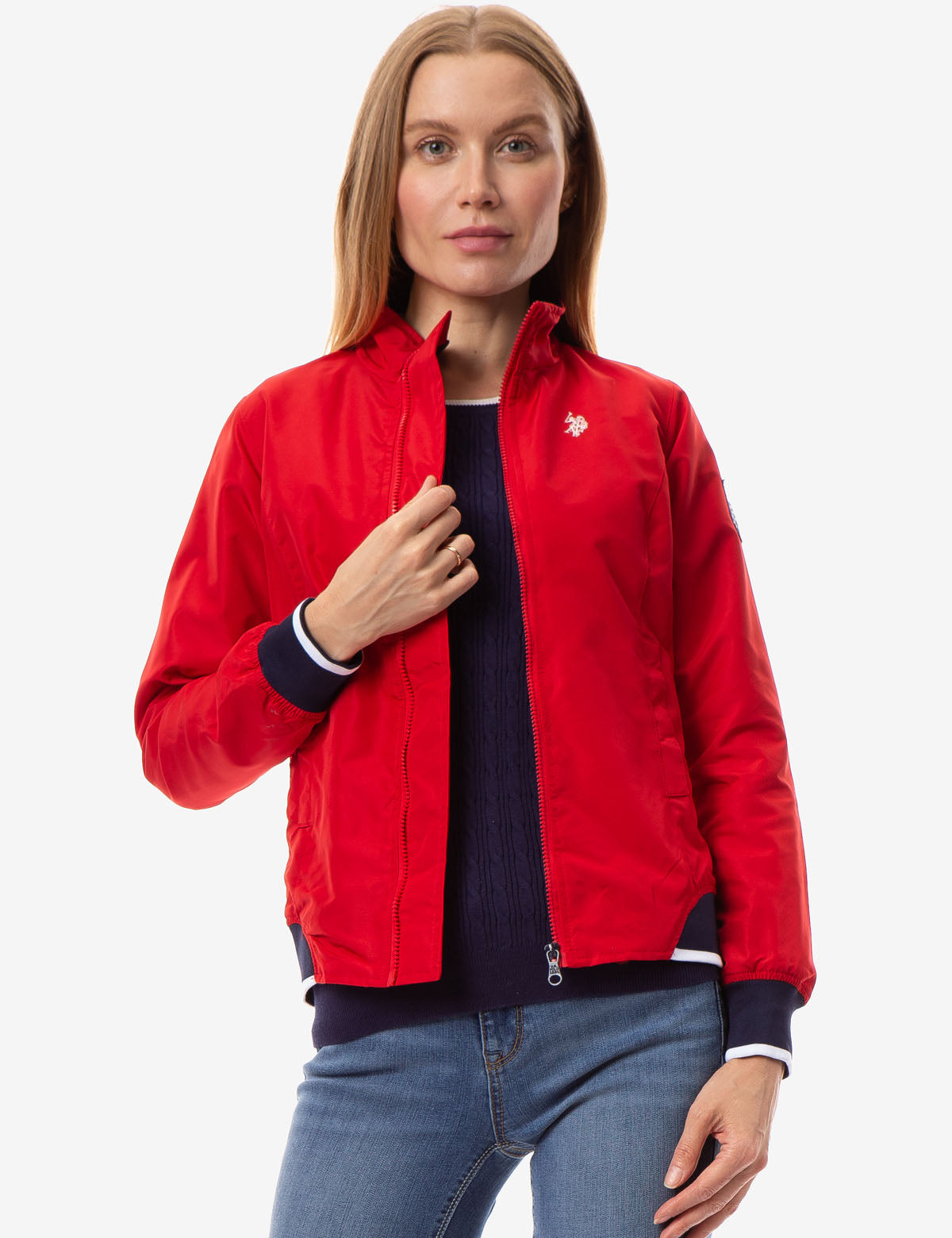 red polo jacket women's