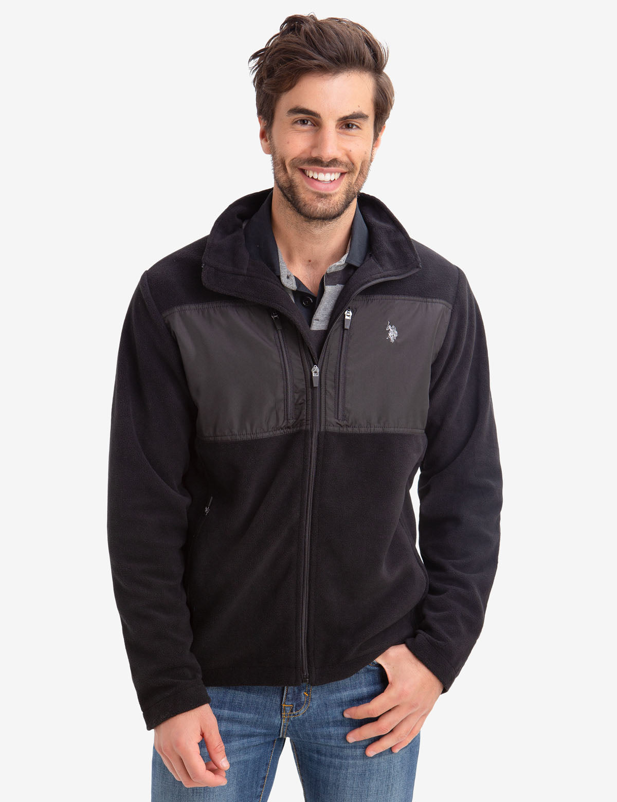 polo fleece jacket men's