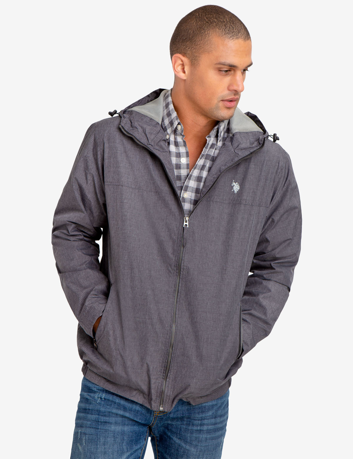 us polo assn hooded windbreaker