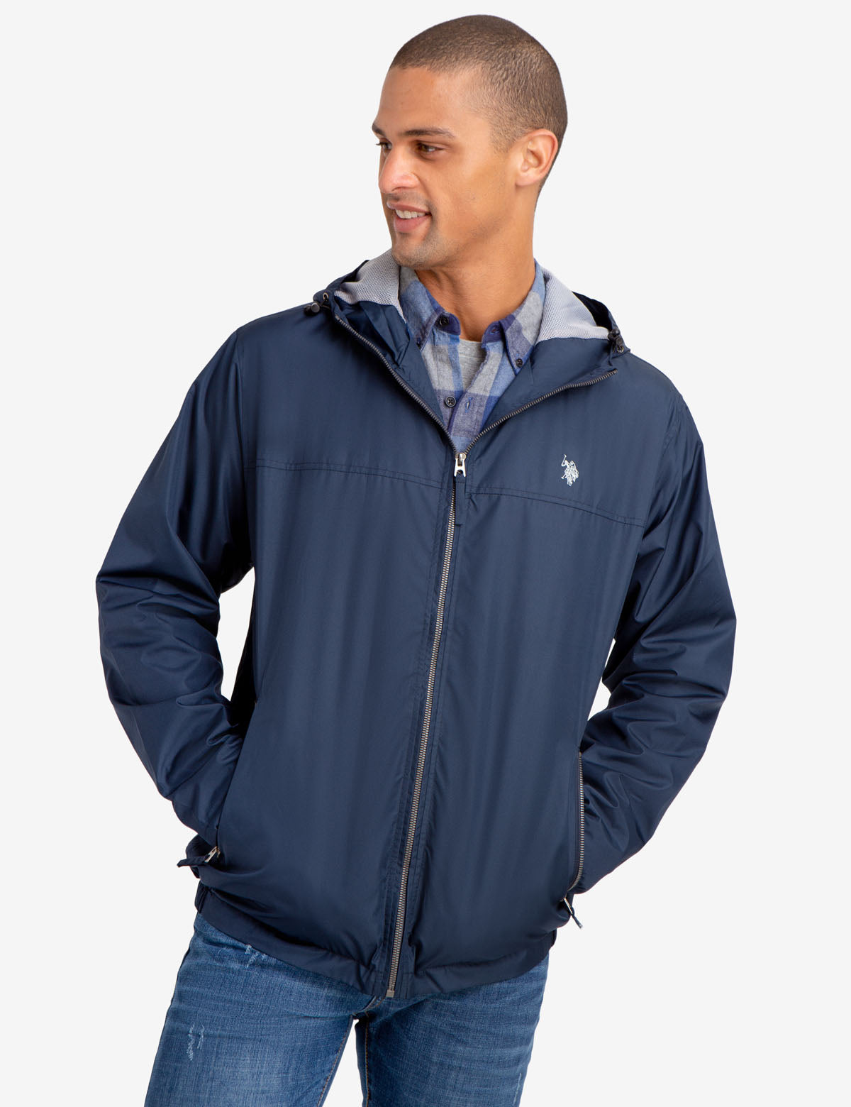 us polo assn hooded windbreaker