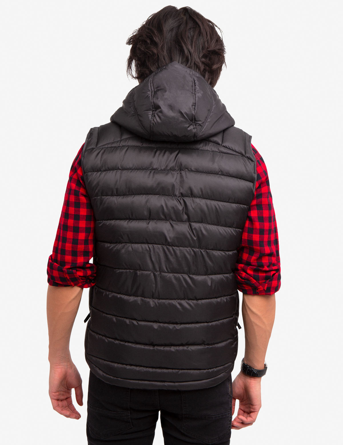 polo bubble vest with hood