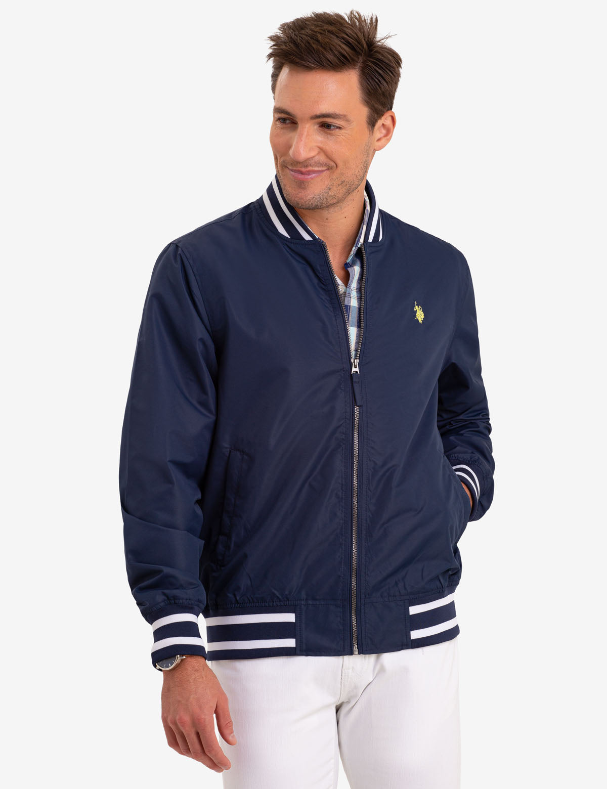 us polo reversible bomber jacket