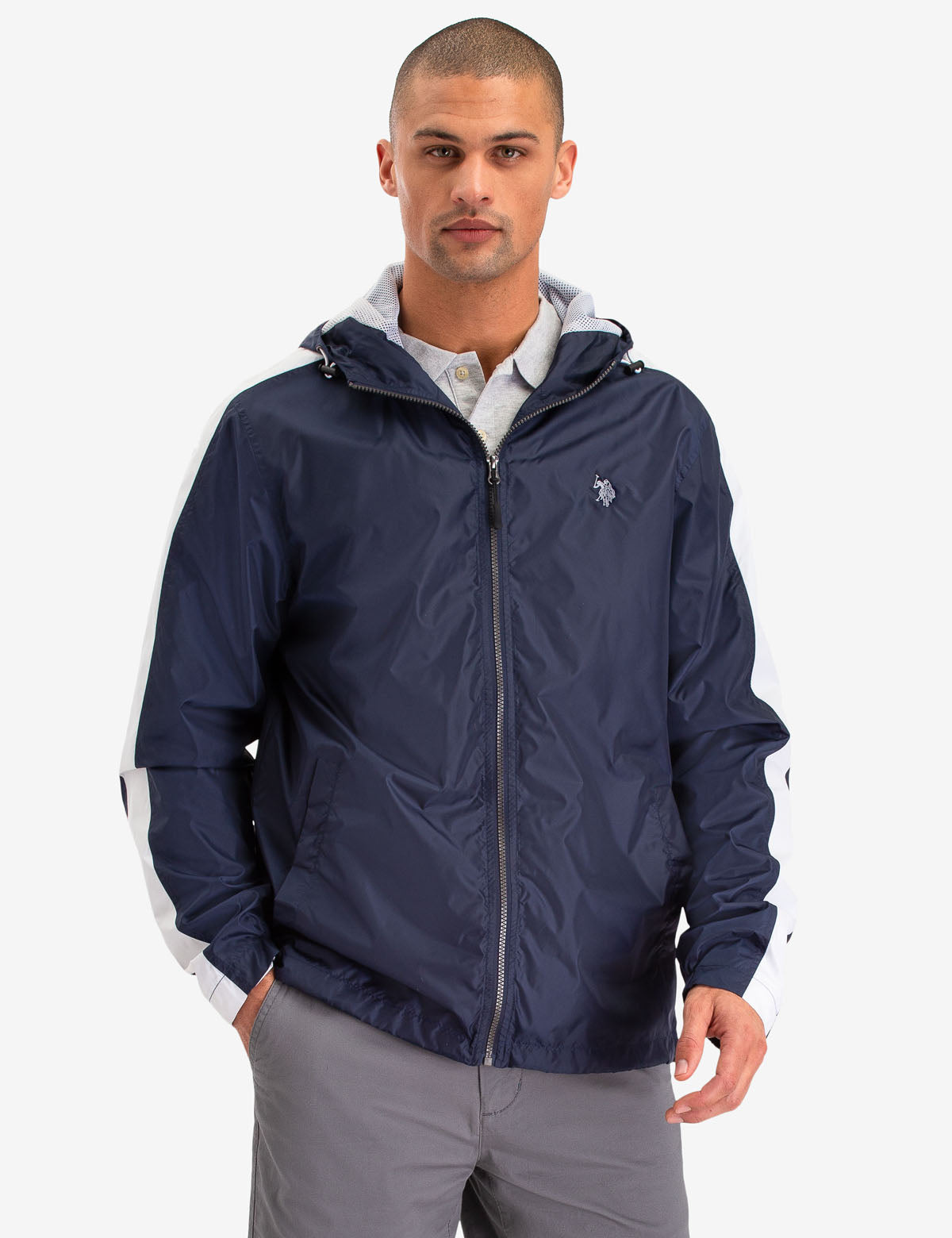 us polo assn hooded windbreaker