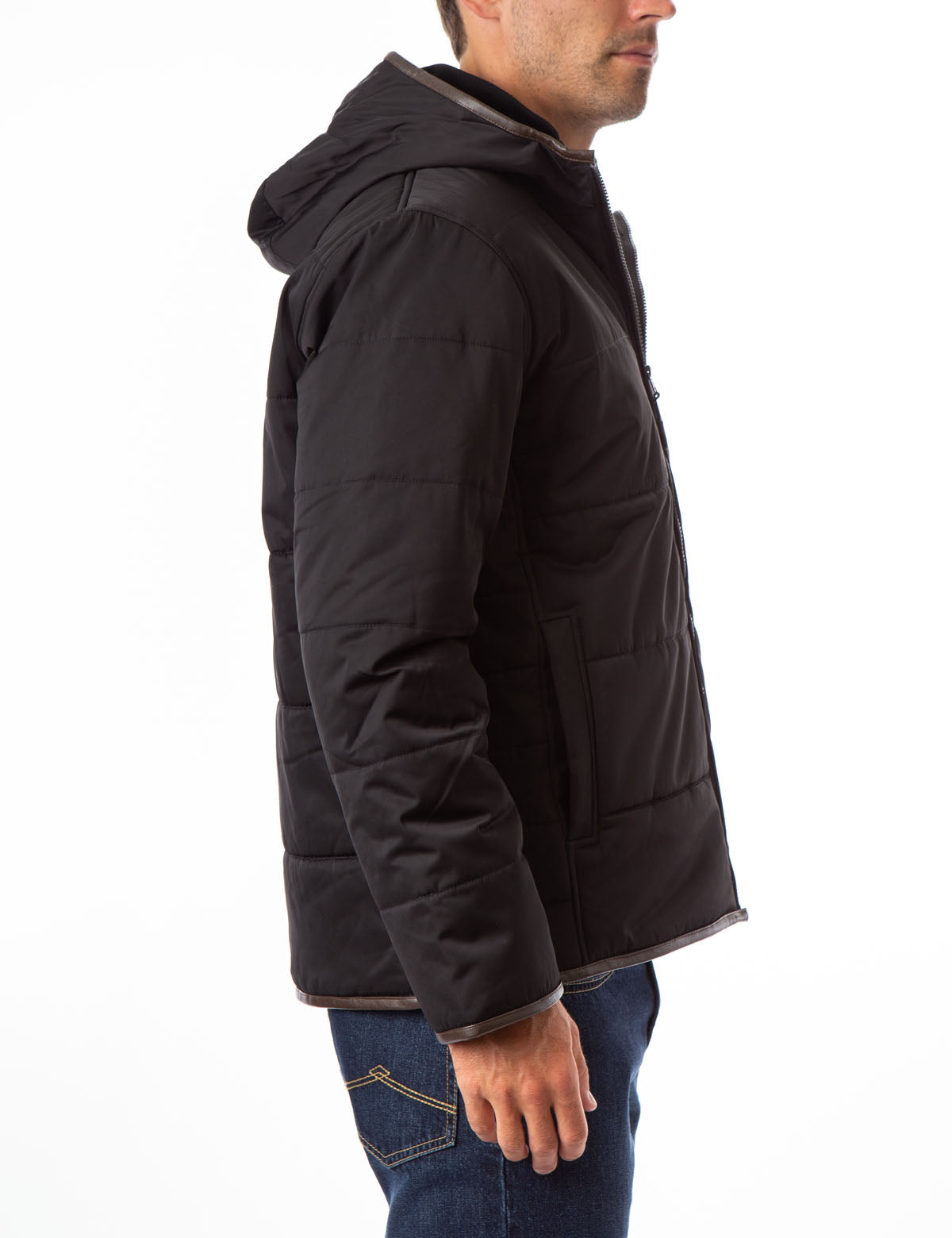 polo puffer jacket with hood