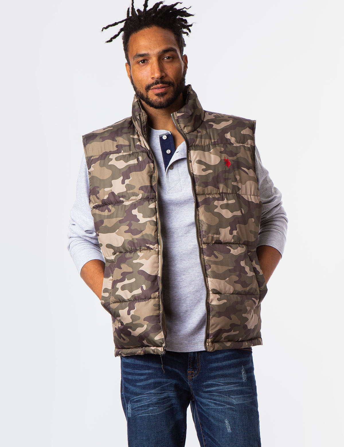 polo camo vest