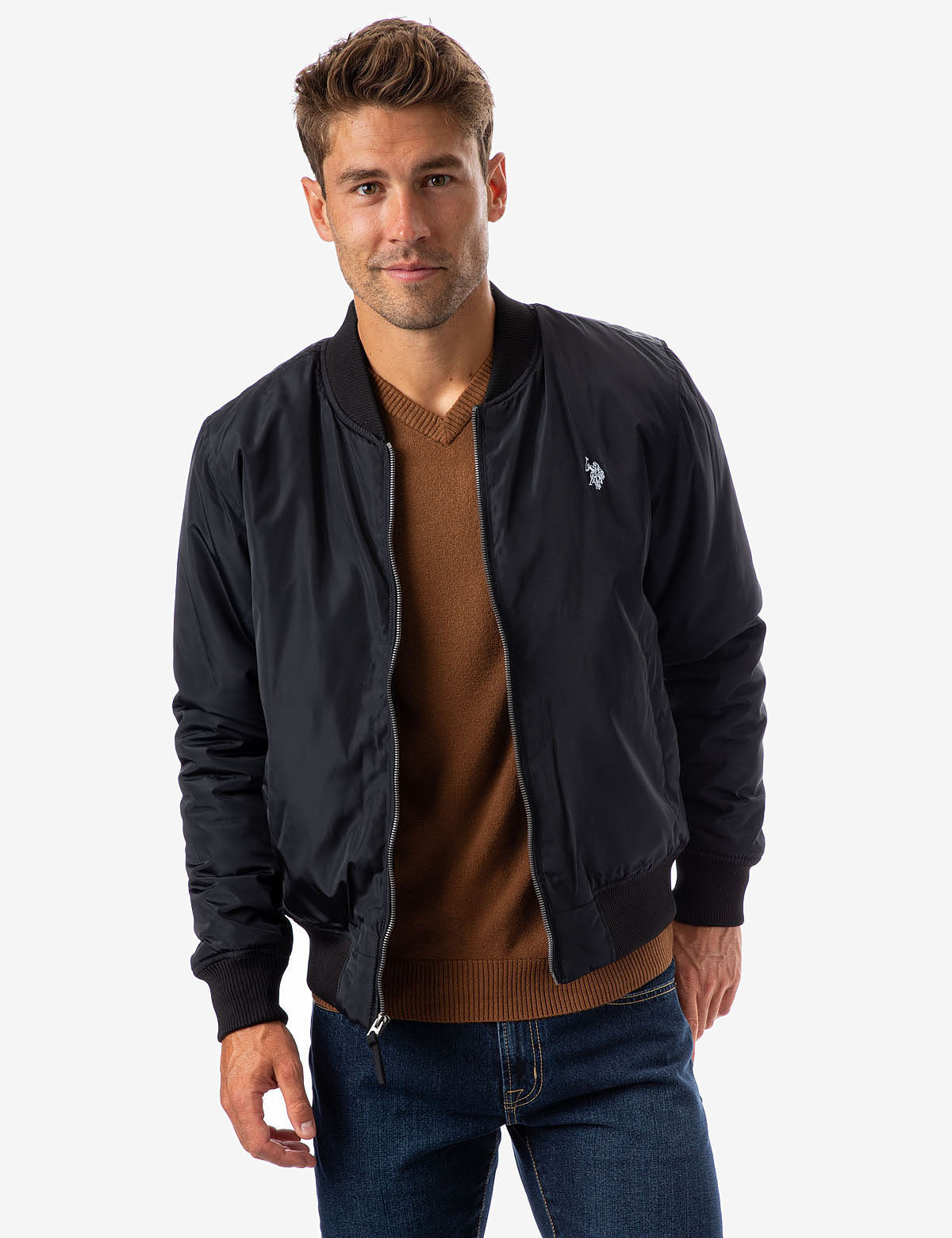 bomber jacket with polo