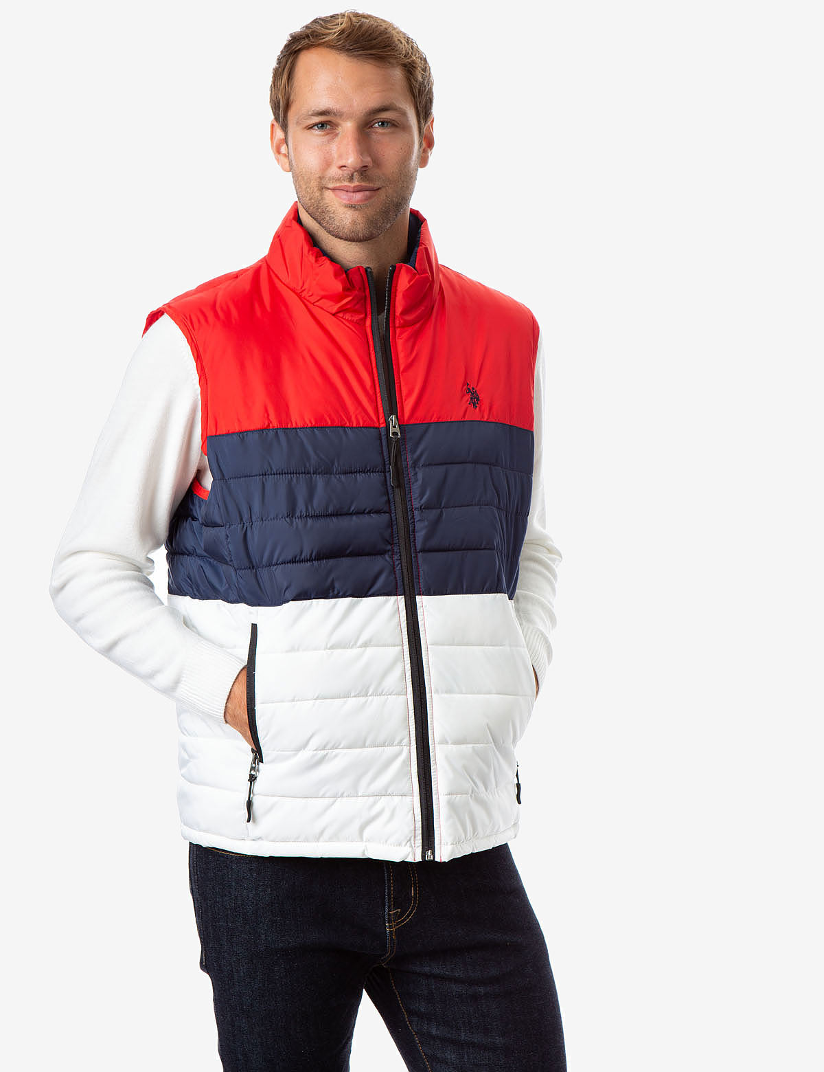 men's polo vest jacket