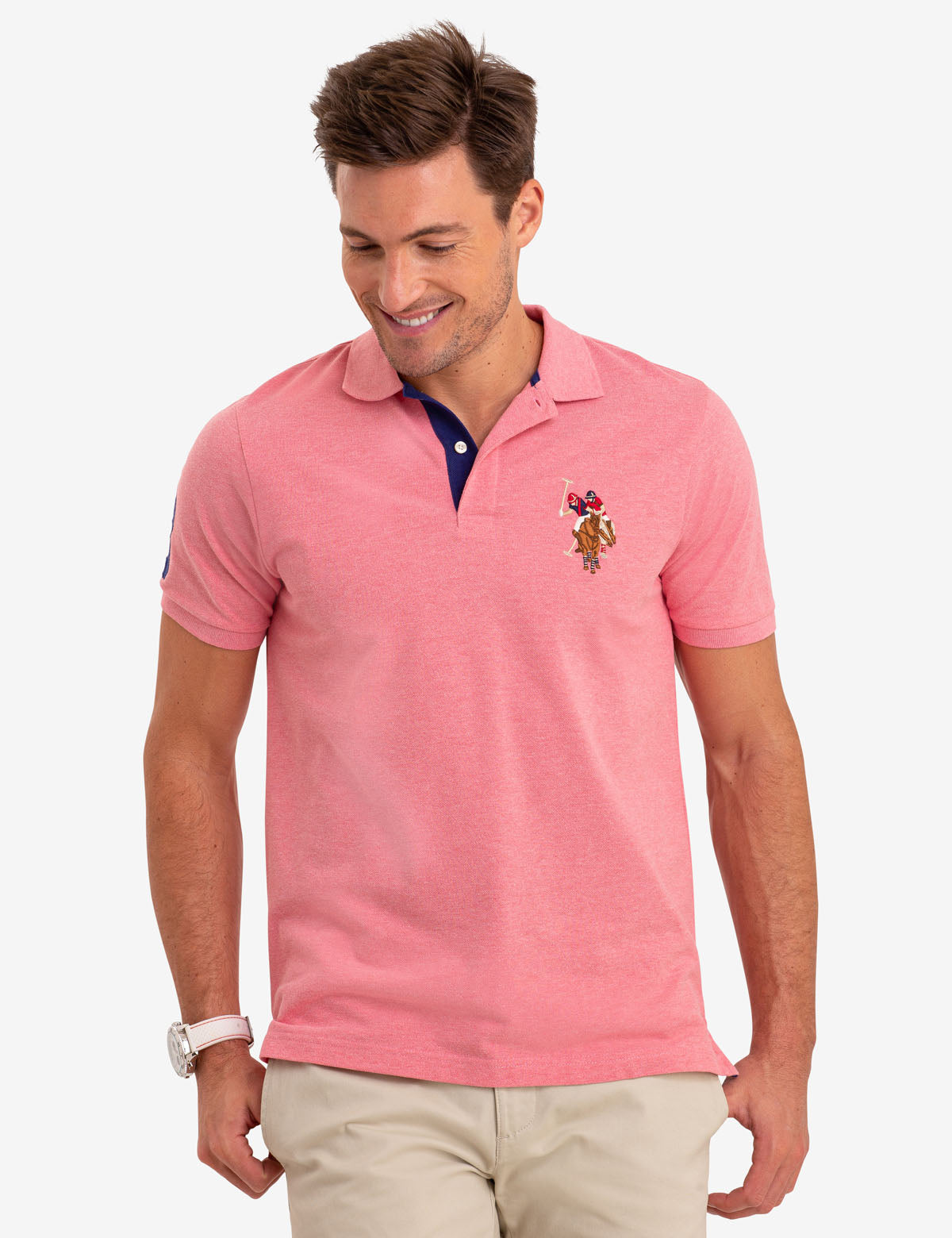 multi color big logo polo shirt