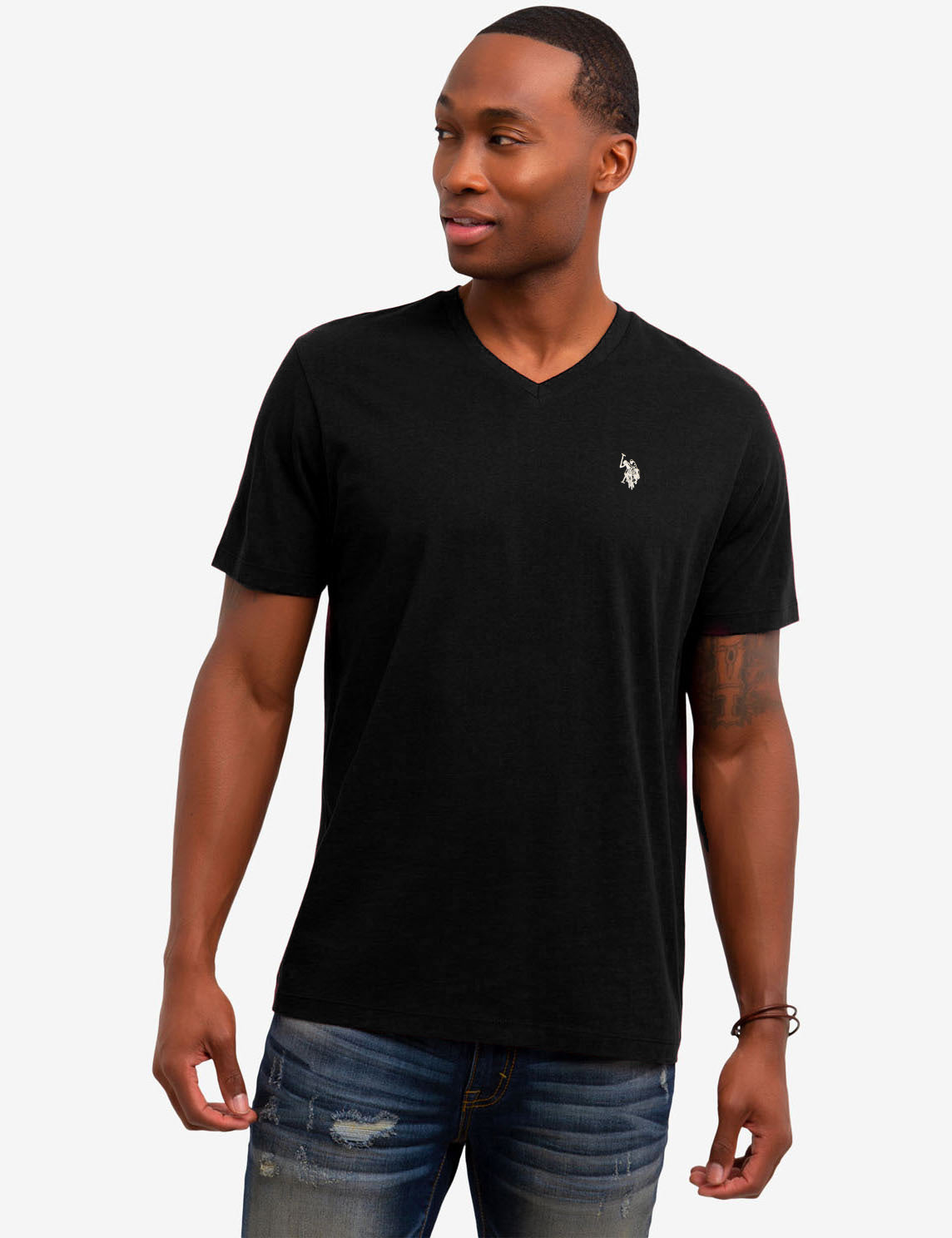 SOLID V-NECK T-SHIRT - Polo