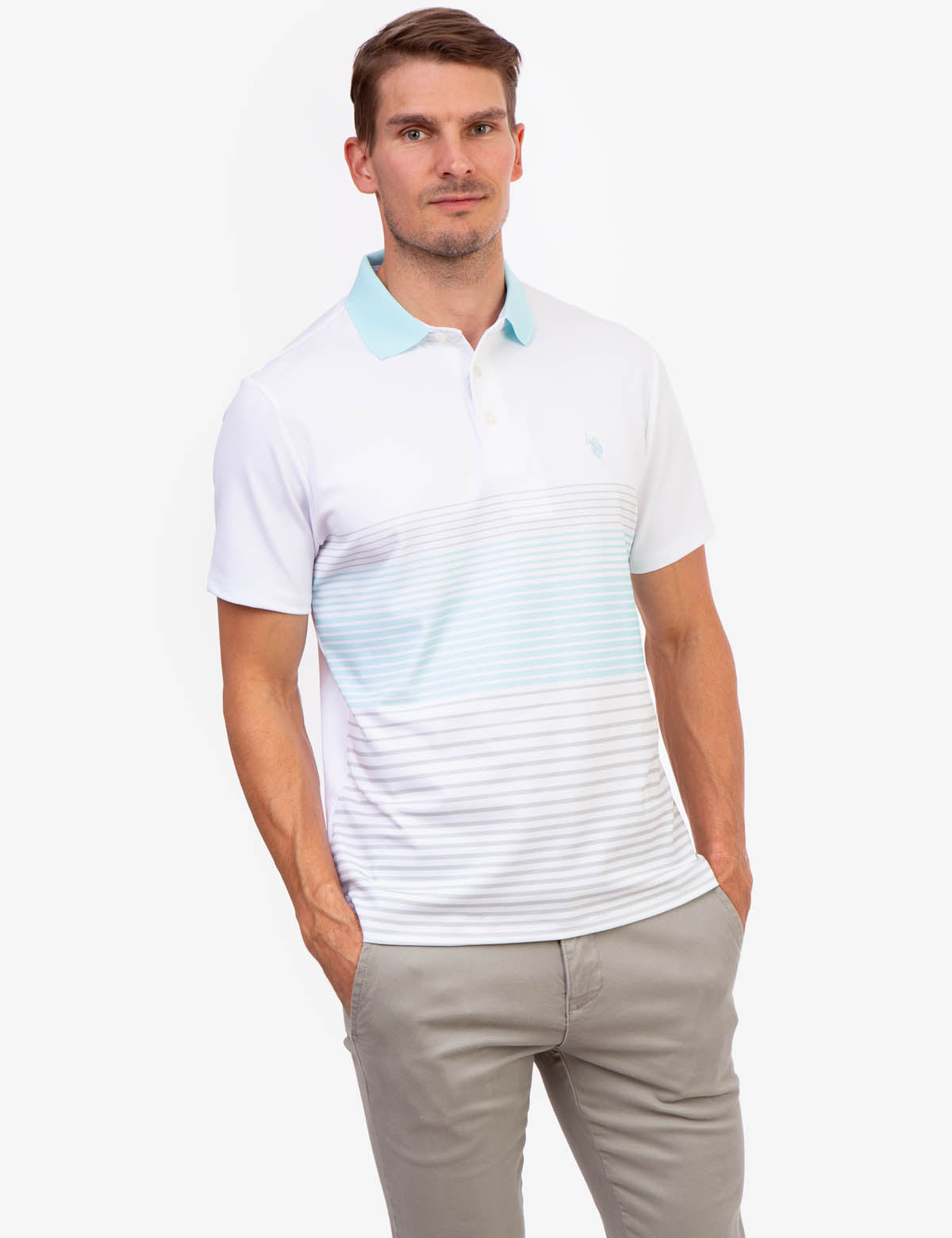 INTERLOCK ENGINEERED PRINT POLO SHIRT– U.S. Polo Assn.