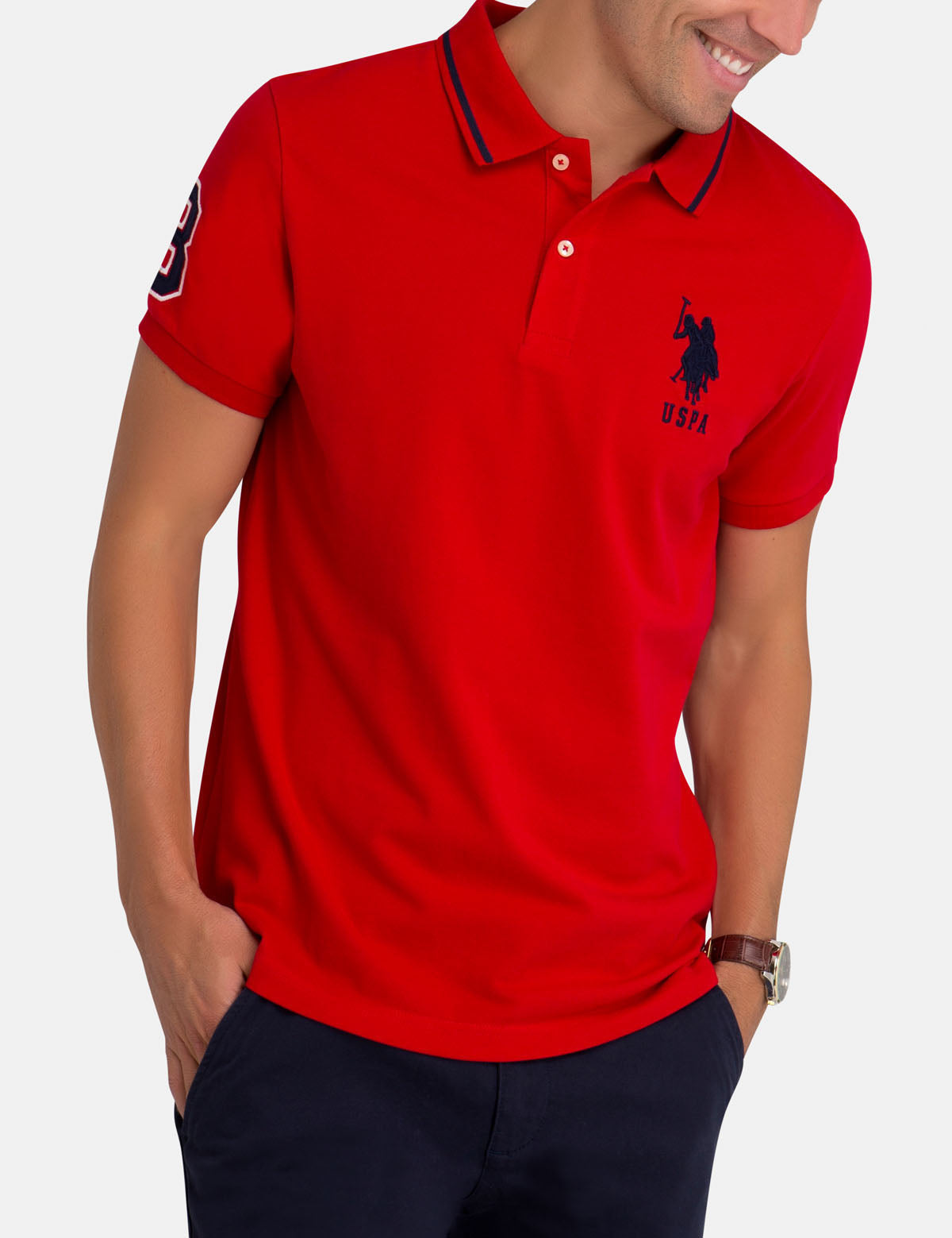 us polo red t shirt