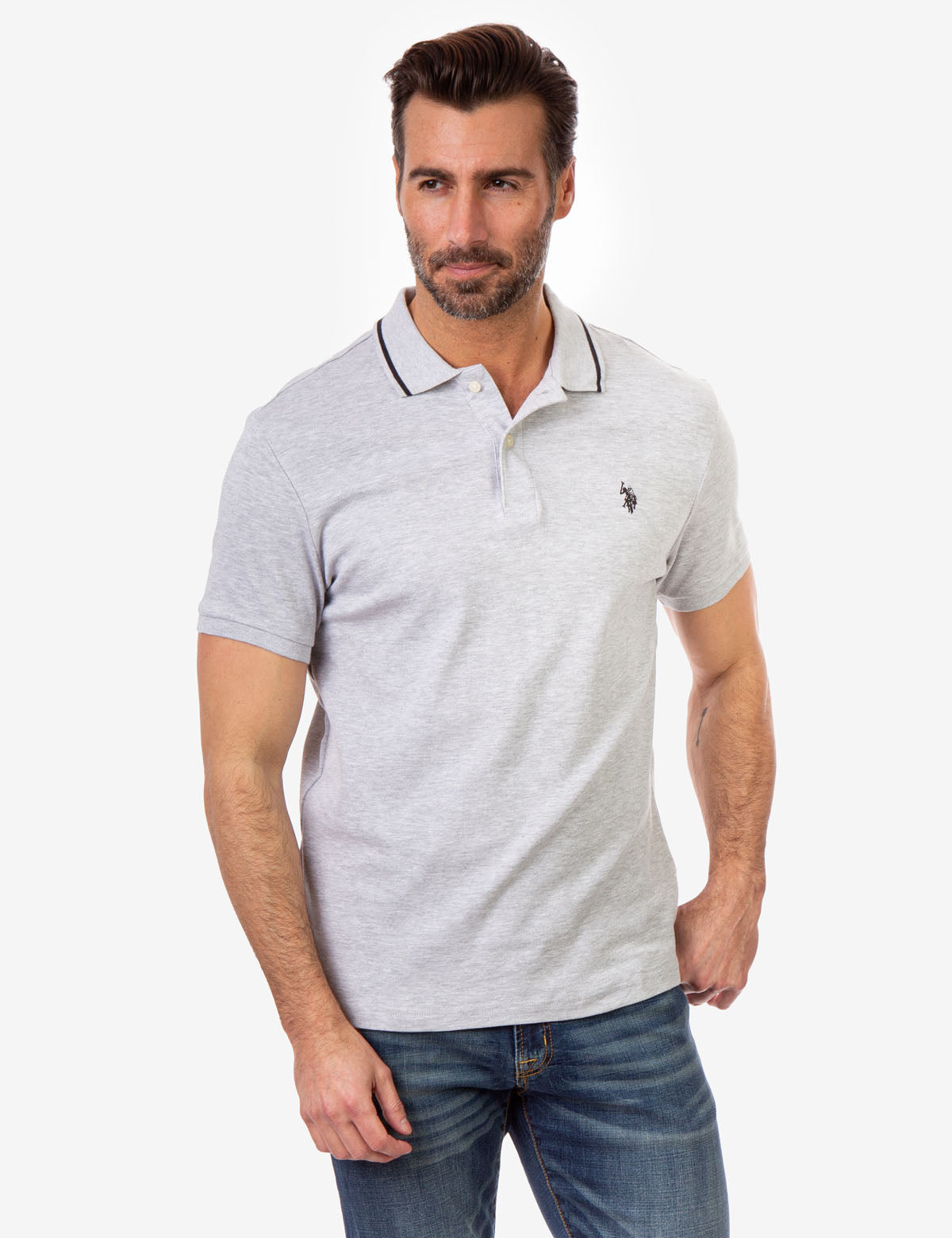 SLIM FIT INTERLOCK POLO SHIRT - U.S. Polo Assn.