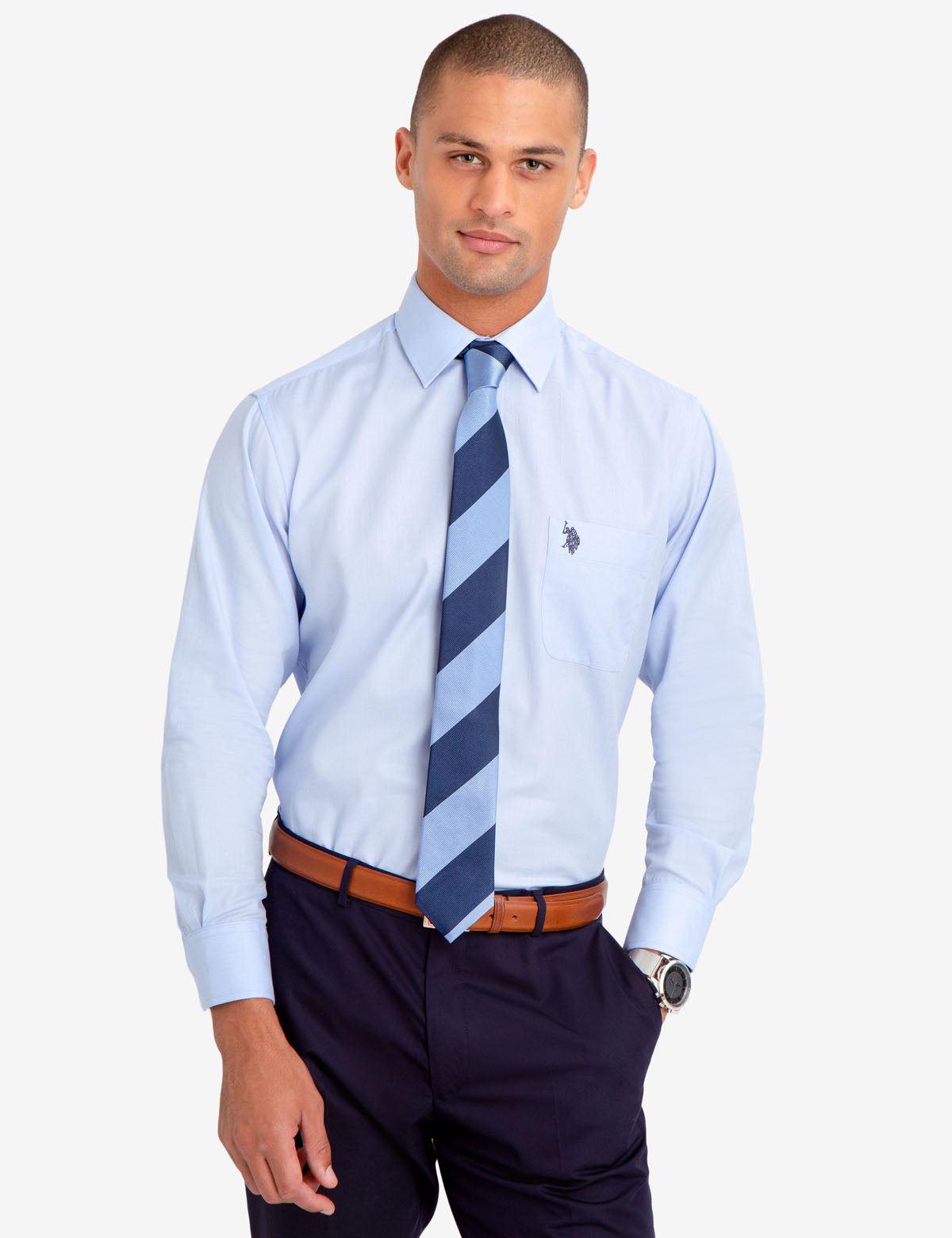 polo shirt with dress shirt collar