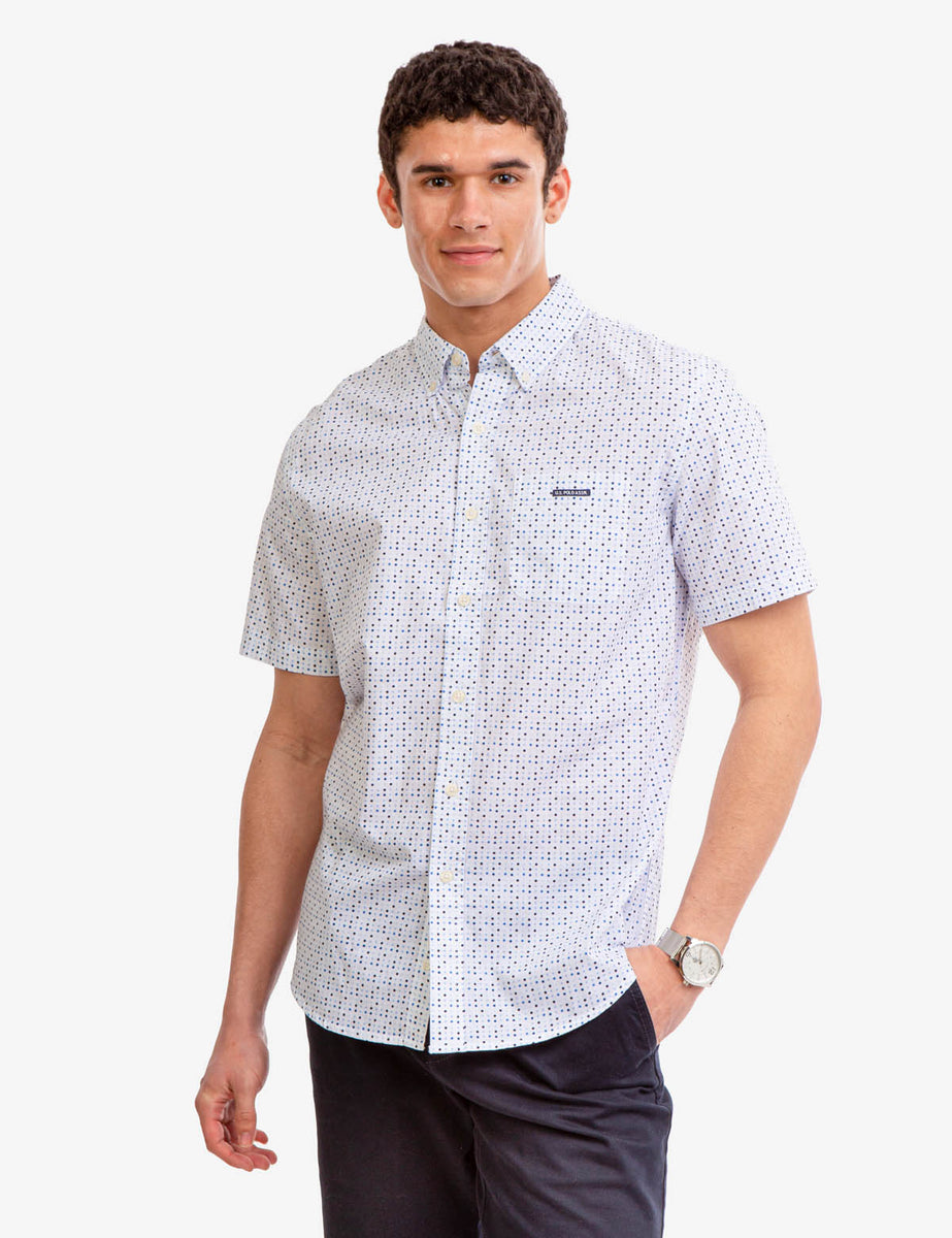 MULTI DOT SLUB POPLIN SHIRT– U.S. Polo Assn.